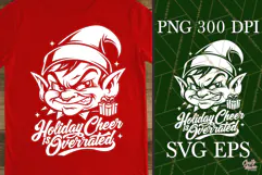 Holiday Cheer Is Overrated Elf Christmas SVG PNG Product Image 1
