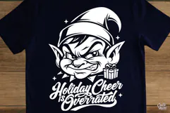 Holiday Cheer Is Overrated Elf Christmas SVG PNG Product Image 3
