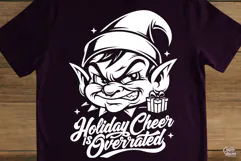 Holiday Cheer Is Overrated Elf Christmas SVG PNG Product Image 5