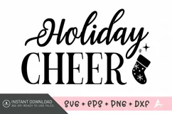 Holiday Cheer SVG, Winter snow SVG, Winter cozy SVG Product Image 1