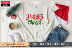 Holiday Cheers SVG | Christmas SVG | Holiday SVG | Xmas SVG Product Image 1