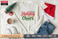 Holiday Cheers SVG | Christmas SVG | Holiday SVG | Xmas SVG Product Image 1