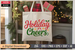 Holiday Cheers SVG | Christmas SVG | Holiday SVG | Xmas SVG Product Image 5