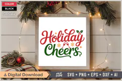 Holiday Cheers SVG | Christmas SVG | Holiday SVG | Xmas SVG Product Image 6
