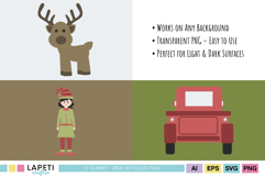 Christmas digital art pack with matching seasonal graphics