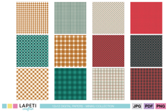 Holiday printable plaid digital papers for seasonal crafts