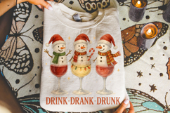 Christmas Drink Drank Drunk PNG, Christmas Wine PNG, Snowman Product Image 1