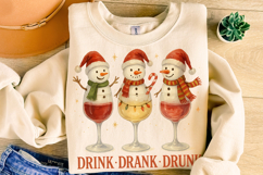 Christmas Drink Drank Drunk PNG, Christmas Wine PNG, Snowman Product Image 4