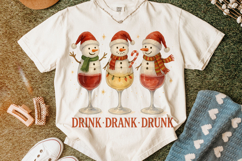 Christmas Drink Drank Drunk PNG, Christmas Wine PNG, Snowman Product Image 5