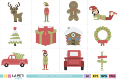 Festive digital graphics pack for Christmas crafting