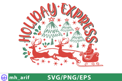 Christmas Holiday Express Hand-Drawn SVG PNG T-shirt Design Product Image 1