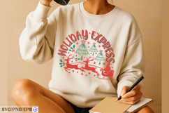 Christmas Holiday Express Hand-Drawn SVG PNG T-shirt Design Product Image 3