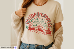 Christmas Holiday Express Hand-Drawn SVG PNG T-shirt Design Product Image 4