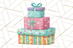Christmas Presents Clipart PNG, Cute Cartoon Holiday Objects Product Image 2