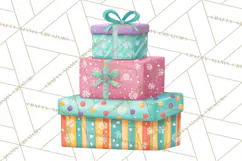 Christmas Presents Clipart PNG, Cute Cartoon Holiday Objects Product Image 2