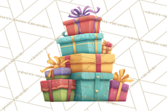 Christmas Presents Clipart PNG, Cute Cartoon Holiday Objects Product Image 3