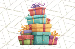 Christmas Presents Clipart PNG, Cute Cartoon Holiday Objects Product Image 3