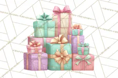 Christmas Presents Clipart PNG, Cute Cartoon Holiday Objects Product Image 4