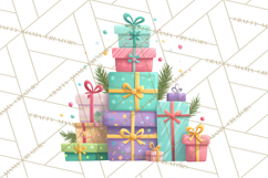 Christmas Presents Clipart PNG, Cute Cartoon Holiday Objects Product Image 5