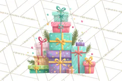 Christmas Presents Clipart PNG, Cute Cartoon Holiday Objects Product Image 5