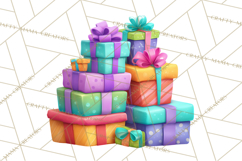 Christmas Presents Clipart PNG, Cute Cartoon Holiday Objects Product Image 3
