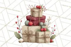 Christmas Presents Clipart PNG, Cute Cartoon Holiday Objects Product Image 5