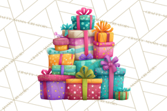 Christmas Presents Clipart PNG, Cute Cartoon Holiday Objects Product Image 2