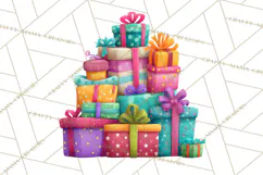 Christmas Presents Clipart PNG, Cute Cartoon Holiday Objects Product Image 2