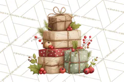 Christmas Presents Clipart PNG, Cute Cartoon Holiday Objects Product Image 3