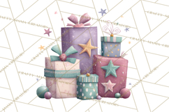 Christmas Presents Clipart PNG, Cute Cartoon Holiday Objects Product Image 2