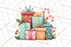 Christmas Presents Clipart PNG, Cute Cartoon Holiday Objects Product Image 3