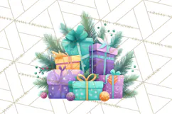 Christmas Presents Clipart PNG, Cute Cartoon Holiday Objects Product Image 5