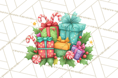 Christmas Presents Clipart PNG, Cute Cartoon Holiday Objects Product Image 2