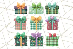 Christmas Presents Clipart PNG, Cute Cartoon Holiday Objects Product Image 3