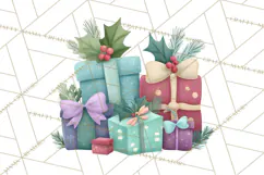 Christmas Presents Clipart PNG, Cute Cartoon Holiday Objects Product Image 5