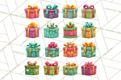 Christmas Presents Clipart PNG, Cute Cartoon Holiday Objects Product Image 2