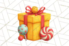 Christmas Presents Clipart PNG, Cute Cartoon Holiday Objects Product Image 3