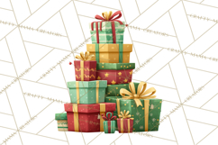 Christmas Presents Clipart PNG, Cute Cartoon Holiday Objects Product Image 2