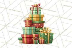 Christmas Presents Clipart PNG, Cute Cartoon Holiday Objects Product Image 2