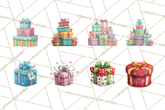 Christmas Presents Clipart PNG, Cute Cartoon Holiday Objects Product Image 9