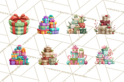 Christmas Presents Clipart PNG, Cute Cartoon Holiday Objects Product Image 2