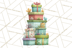 Christmas Presents Clipart PNG, Cute Cartoon Holiday Objects Product Image 3