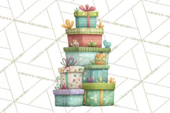 Christmas Presents Clipart PNG, Cute Cartoon Holiday Objects Product Image 3