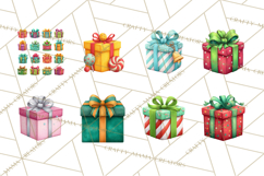 Christmas Presents Clipart PNG, Cute Cartoon Holiday Objects Product Image 7