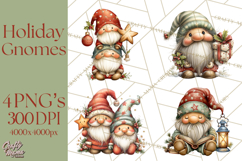 Christmas Gnome Clipart PNG, Holiday Gnomes Png Product Image 1