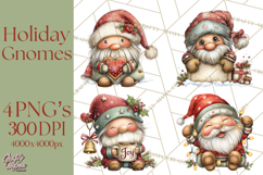 Christmas Gnome Clipart PNG, Holiday Gnomes Png Product Image 1