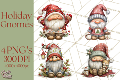 Christmas Gnome Clipart PNG, Holiday Gnomes Png Product Image 1