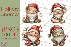 Christmas Gnome Clipart PNG, Holiday Gnomes Png Product Image 1
