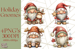 Christmas Gnome Clipart PNG, Holiday Gnomes Png Product Image 1