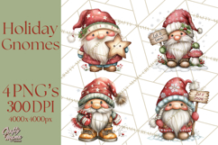 Christmas Gnome Clipart PNG, Holiday Gnomes Png Product Image 1